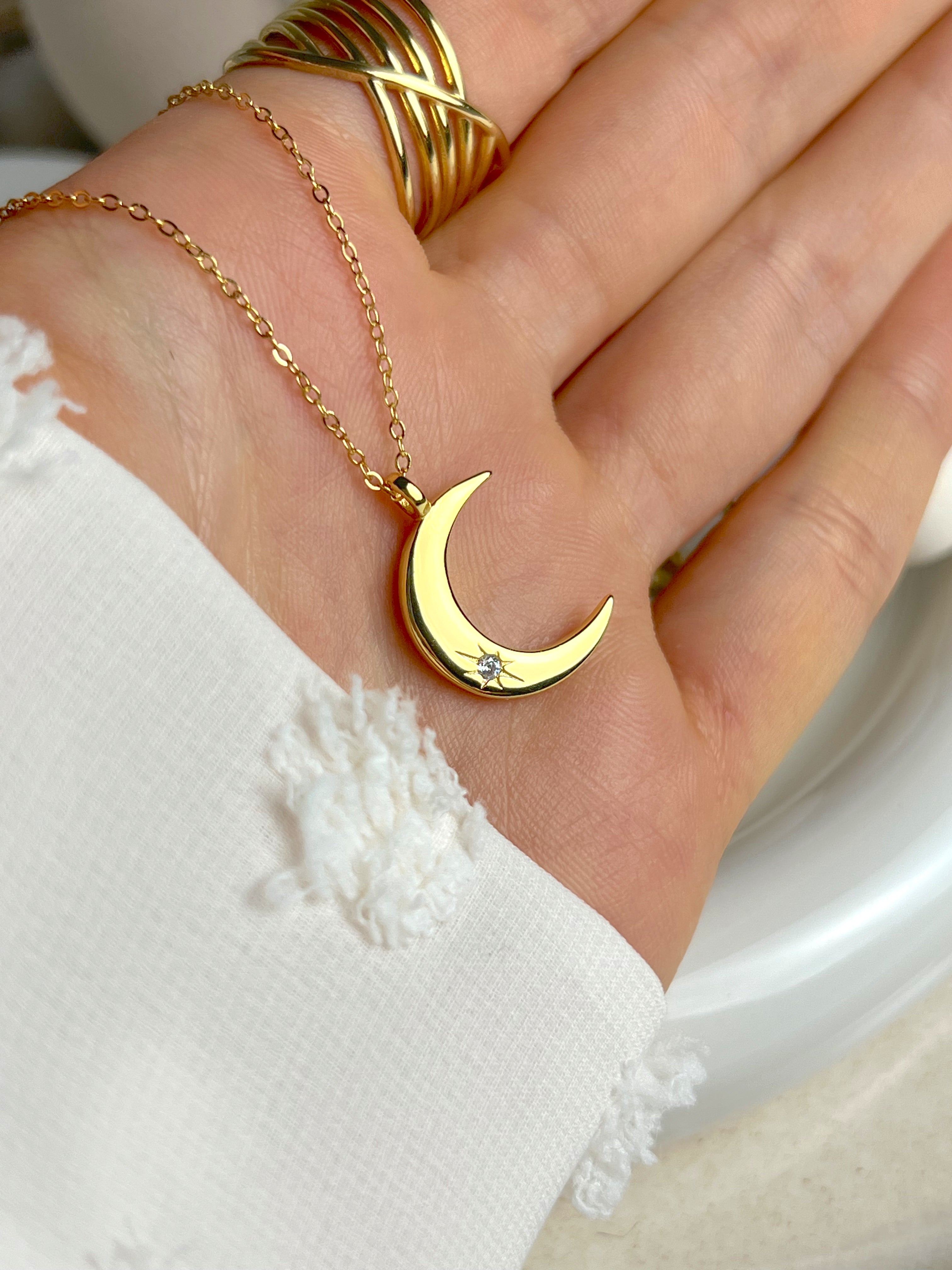 Diamond Crescent Necklace